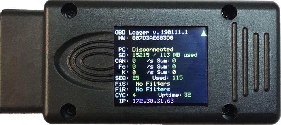 OBDII Logger — device