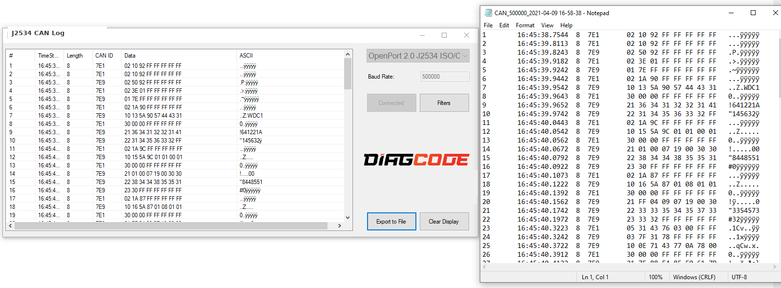 J2534 Logger software
